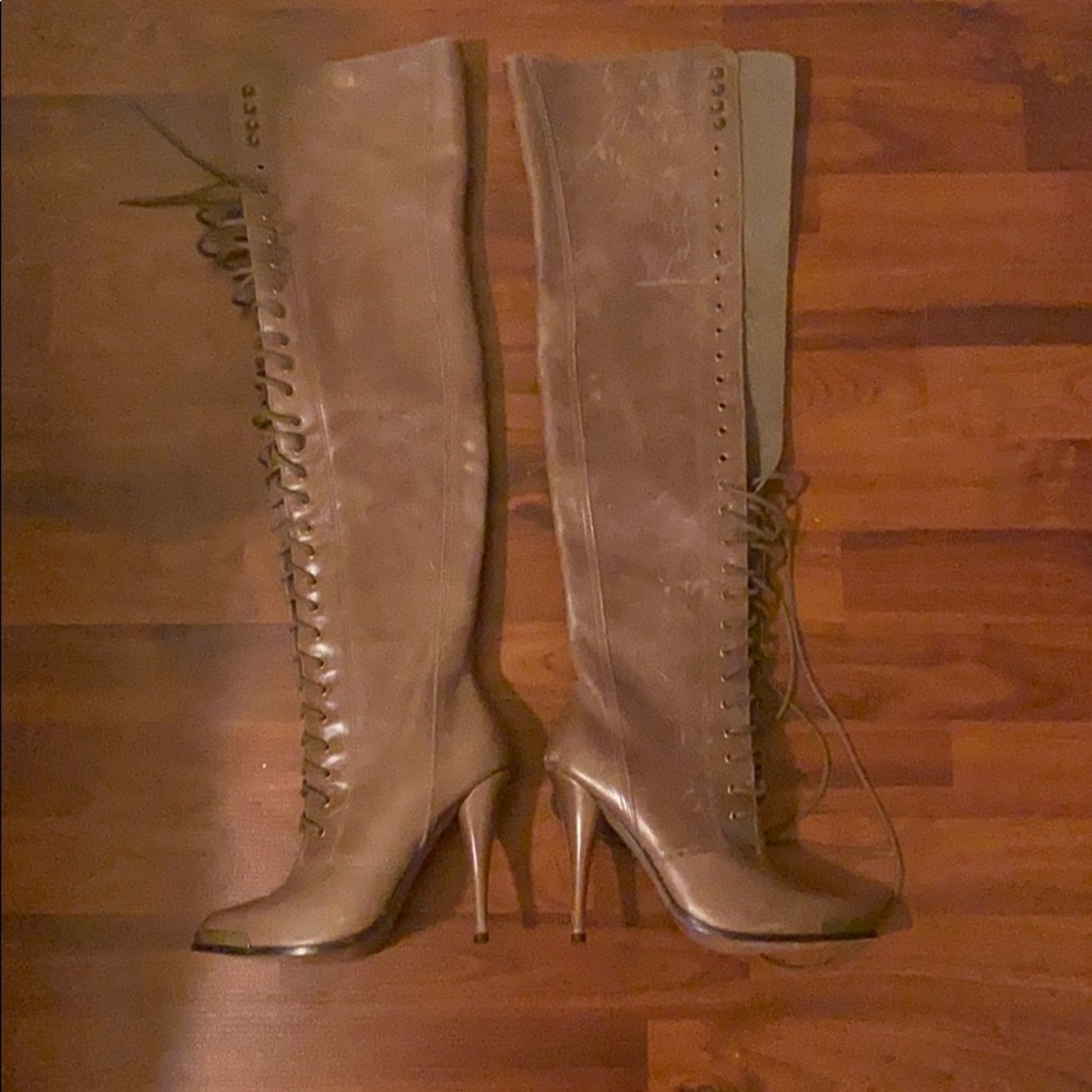 Joie Lace Up Over The Knee Boots - Picture 2 of 6
